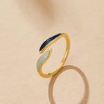Hushmode - Blue Ocean Waves Wrap Ring 4