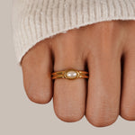 Hushmode - Chunky Pearl 18K Gold Ring 3