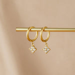 Hushmode - Crystal Four Leaf Clover Drop Earrings 4