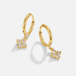 Hushmode - Crystal Four Leaf Clover Drop Earrings 1
