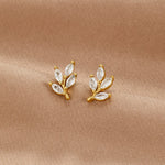 Hushmode - Crystal Leaf Stud Earrings 3