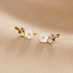Hushmode - Crystal White Blossom Earrings 3
