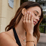Hushmode - Crystal White Blossom Ring Gold 5