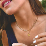 Hushmode - Engraved Wildflower Gold Necklace 4