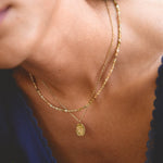 Hushmode - Engraved Wildflower Gold Necklace 2