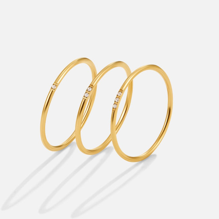Hushmode - Eula Gold & Crystal Band Ring