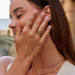 Hushmode - 'Forever' Link Crystal & Gold Ring 5