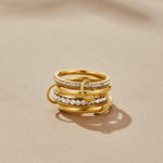 Hushmode - 'Forever' Link Crystal & Gold Ring 3