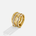 Hushmode - 'Forever' Link Crystal & Gold Ring 1