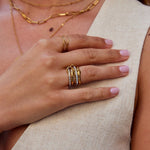 Hushmode - 'Forever' Link Crystal & Gold Ring 4