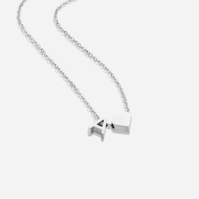 Hushmode - Forever Love & Letter Silver Necklace