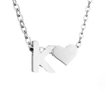 Hushmode - Forever Love & Letter Silver Necklace 16