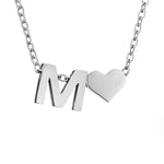 Hushmode - Forever Love & Letter Silver Necklace 18