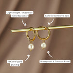 Hushmode - Freshwater Pearl Hoop Earrings 9