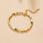 Hushmode - Freshwater Pearl & Malachite Beaded Bracelet 3