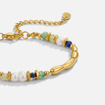 Hushmode - Freshwater Pearl & Malachite Beaded Bracelet 1