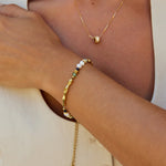 Hushmode - Freshwater Pearl & Malachite Beaded Bracelet 2