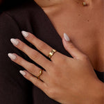 Hushmode - Gold Crystal Clover Band Ring 4