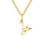 Hushmode - Gold Letter Heart Necklace 32