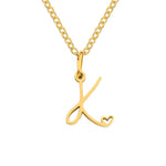 Hushmode - Gold Letter Heart Necklace 18