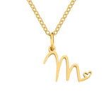 Hushmode - Gold Letter Heart Necklace 20