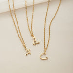 Hushmode - Gold Letter Heart Necklace 1