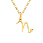 Hushmode - Gold Letter Heart Necklace 21