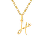 Hushmode - Gold Letter Heart Necklace 15