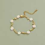 Hushmode - Golden White Pearl Blossom Bracelet 1