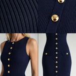 Hushmode - Golden button knit dress 5