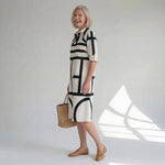 Hushmode - Geometric Midi Dress Black 2
