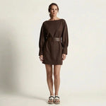 Hushmode - Textured Knit Belted Mini Dress 1