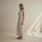 Hushmode - Ivory Stripe Maxi Dress 3