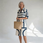 Hushmode - Geometric Midi Dress Blue 3