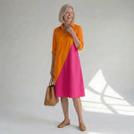 Hushmode - Colorblock Midi Shirt Dress 1