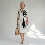 Hushmode - Artistic Print Midi Shirt Dress 3