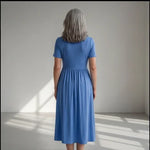 Hushmode - Short-sleeve V-Neck Dress 3
