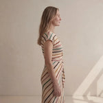 Hushmode - Striped Waist Tie Maxi Dress 2