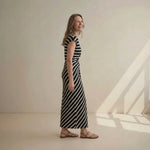 Hushmode - Hushmode Monochrome Stripe Maxi Dress 2