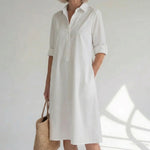 Hushmode - Minimal Elegance Midi Shirt Dress 2
