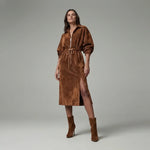 Hushmode - Suede-Effect Zip Midi Dress 2