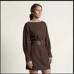 Hushmode - Textured Knit Belted Mini Dress 2