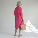 Hushmode - Pink Midi Shirt Dress 2