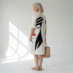 Hushmode - Artistic Print Midi Shirt Dress 4