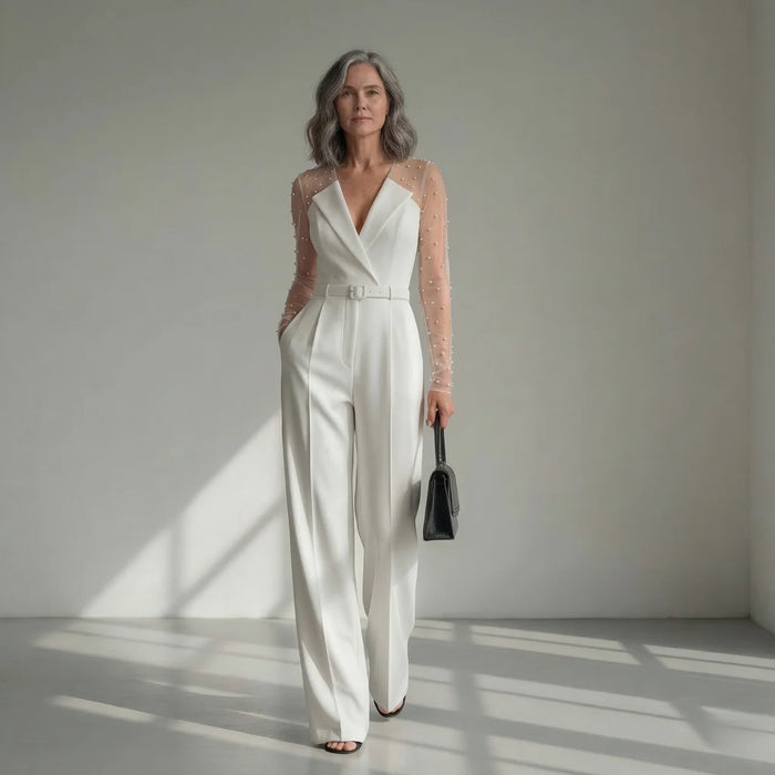 Hushmode - Sculpted V-Neck Jumpsuit