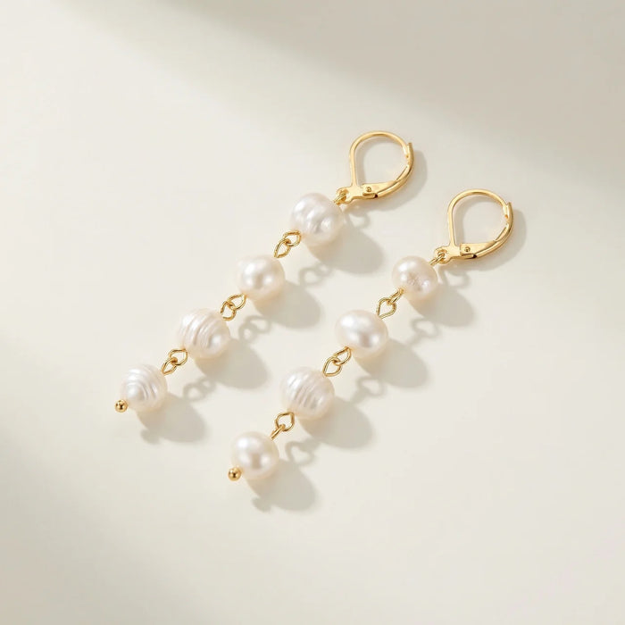 Hushmode - Golden Freshwater Pearl Earrings