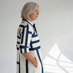 Hushmode - Geometric Midi Dress Blue 4