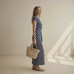 Hushmode - Navy Stripe Maxi Dress 1