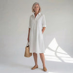 Hushmode - Minimal Elegance Midi Shirt Dress 1