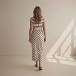 Hushmode - Ivory Stripe Maxi Dress 2